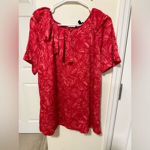 Banana Republic Red Patterned Blouse